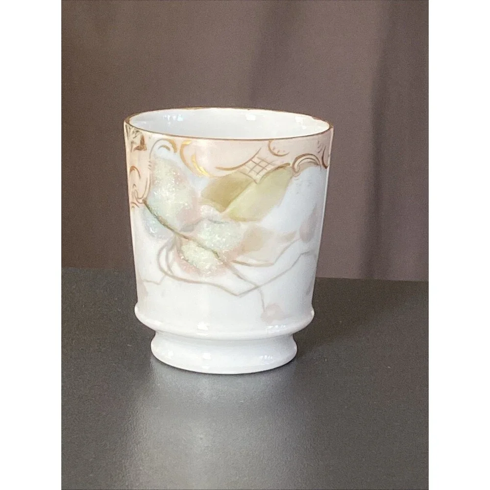 Vintage Toothpick Holder Limoges France Elegant Floral Painted 2.5”